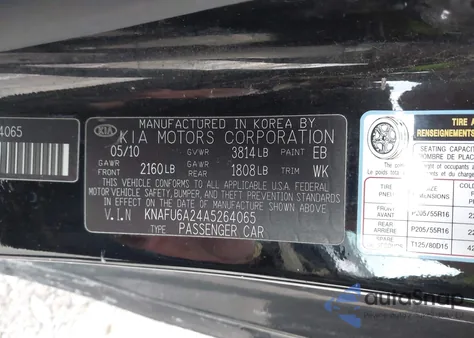 2010 Kia Forte Koup Ex from USA, damaged, VIN KNAFU6A24A5264065